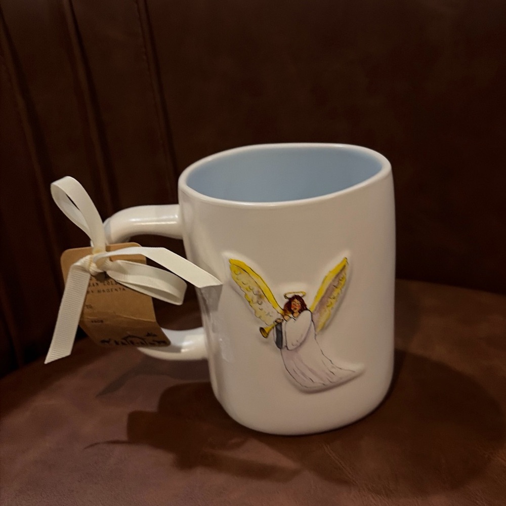 Rae Dunn Angel Mug baby blue inside glory to the highest nwt